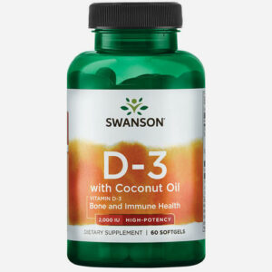 Ultra Vitamine D-3 2000iu W/Coconut Oil 60 softgels Vitamines en supplementen